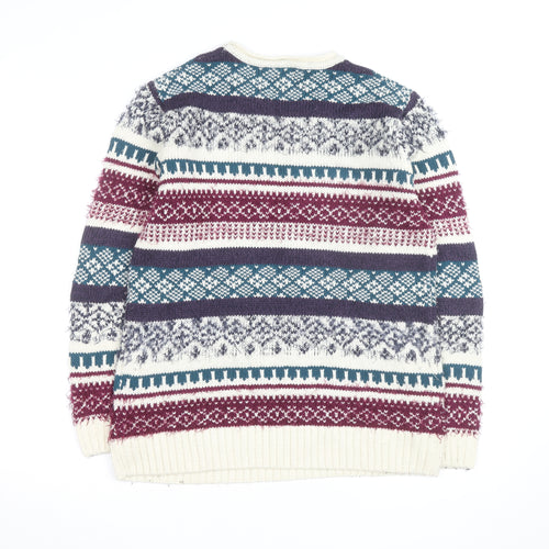 Country Rose Men's Multicoloured Fair Isle Knit Jumper Size M