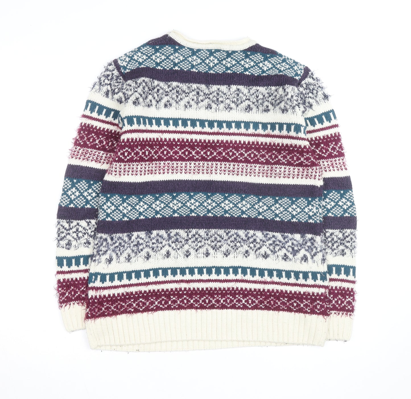 Country Rose Men's Multicoloured Fair Isle Knit Jumper Size M