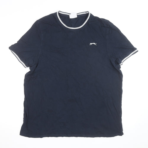 Slazenger Men's Blue XL Crew Neck Short Sleeve Cotton T-Shirt