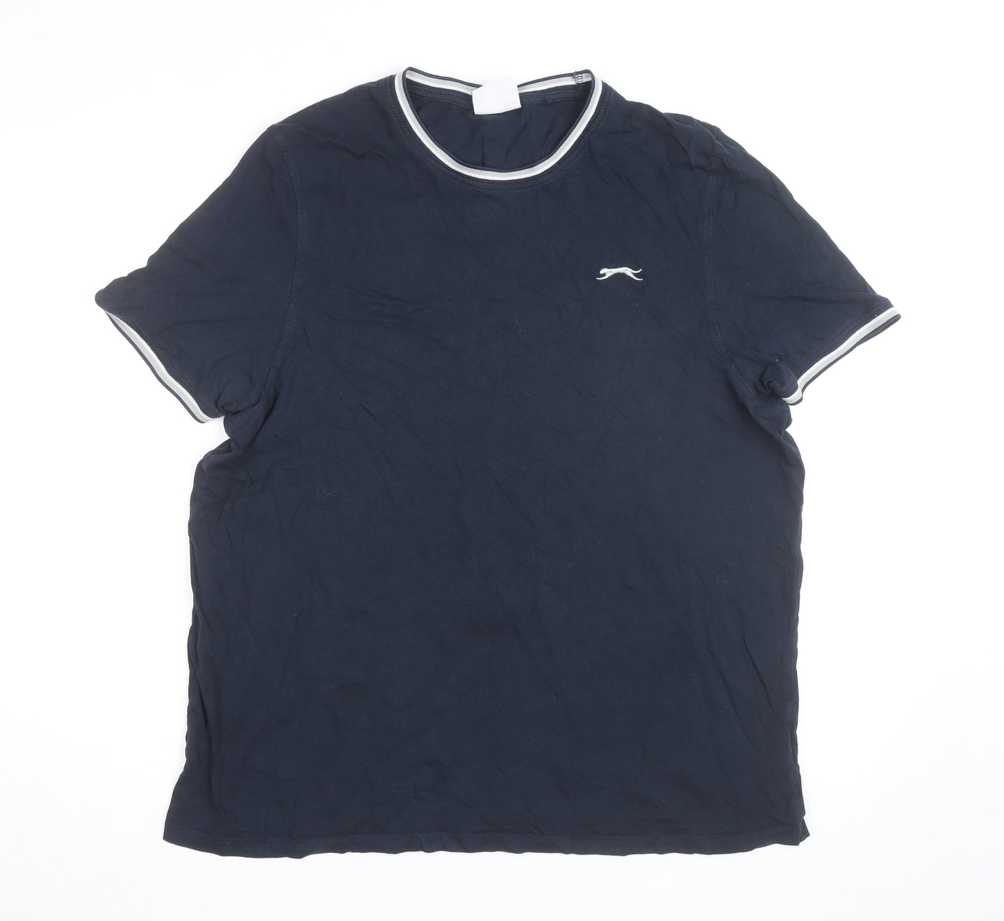 Slazenger Men's Blue XL Crew Neck Short Sleeve Cotton T-Shirt