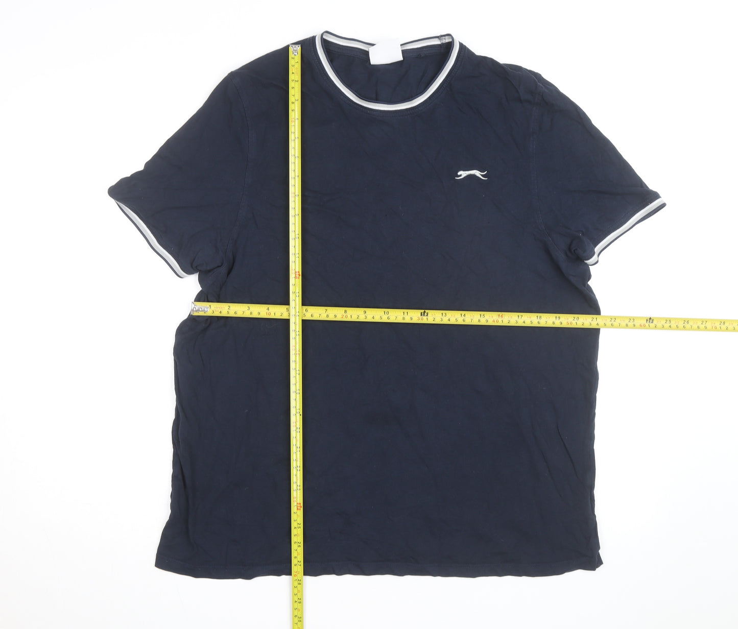 Slazenger Men's Blue XL Crew Neck Short Sleeve Cotton T-Shirt