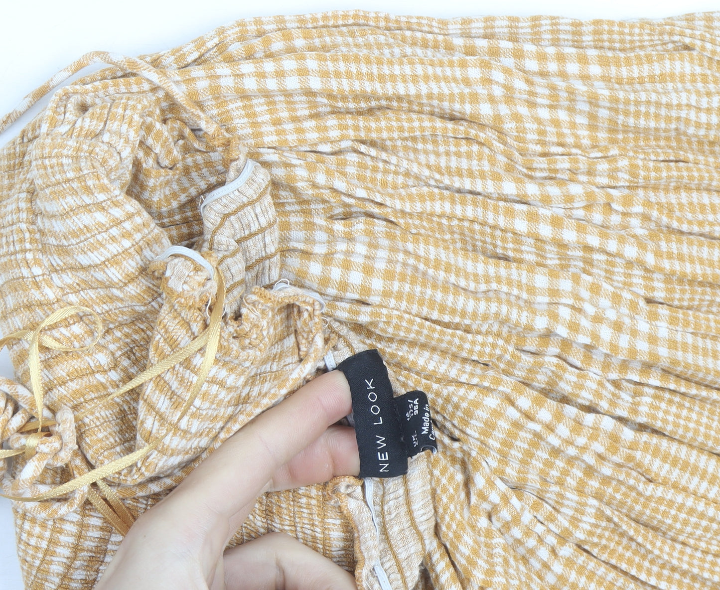 New Look Women’s Beige Check Maxi Dress Size 14 Boho Summer Style