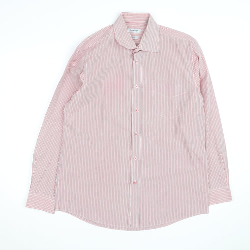 Taylor & Wright Men's Red Striped 16.5in Non-Iron Cotton Blend Shirt