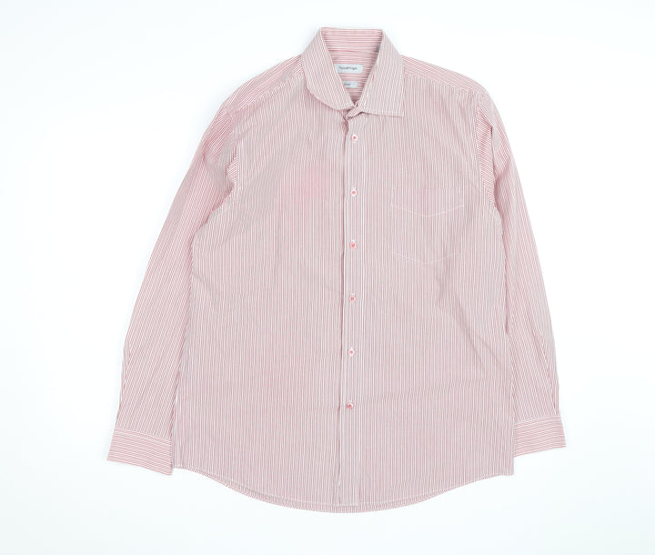 Taylor & Wright Men's Red Striped 16.5in Non-Iron Cotton Blend Shirt