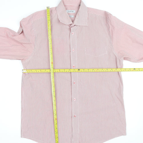 Taylor & Wright Men's Red Striped 16.5in Non-Iron Cotton Blend Shirt