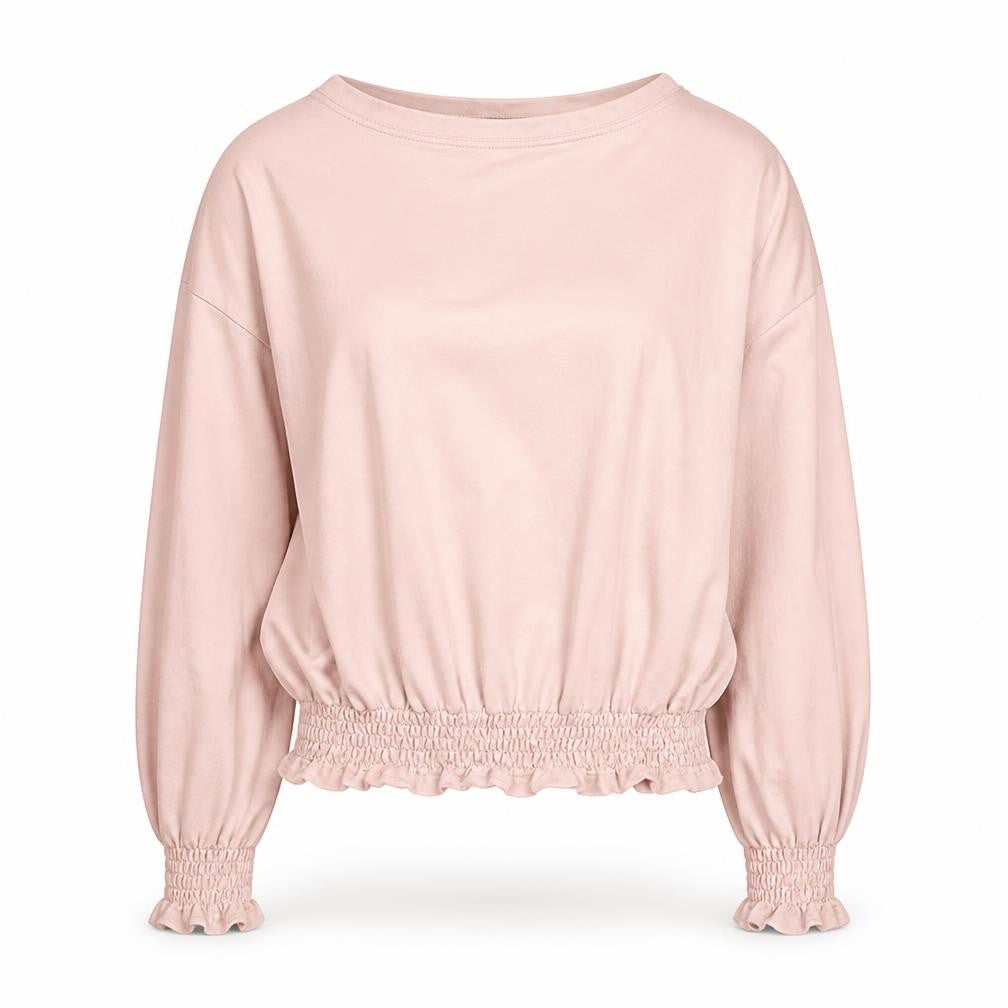 Front view of Red Herring Women’s Pink Crew Neck Long Sleeve jumper, size UK 12