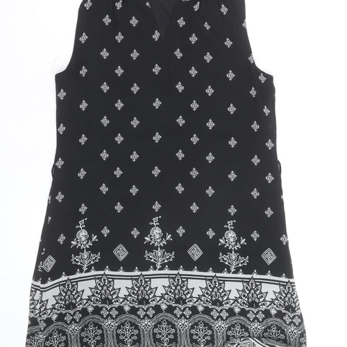 Atmosphere Women Black Viscose Sleeveless Shift Dress Size 12