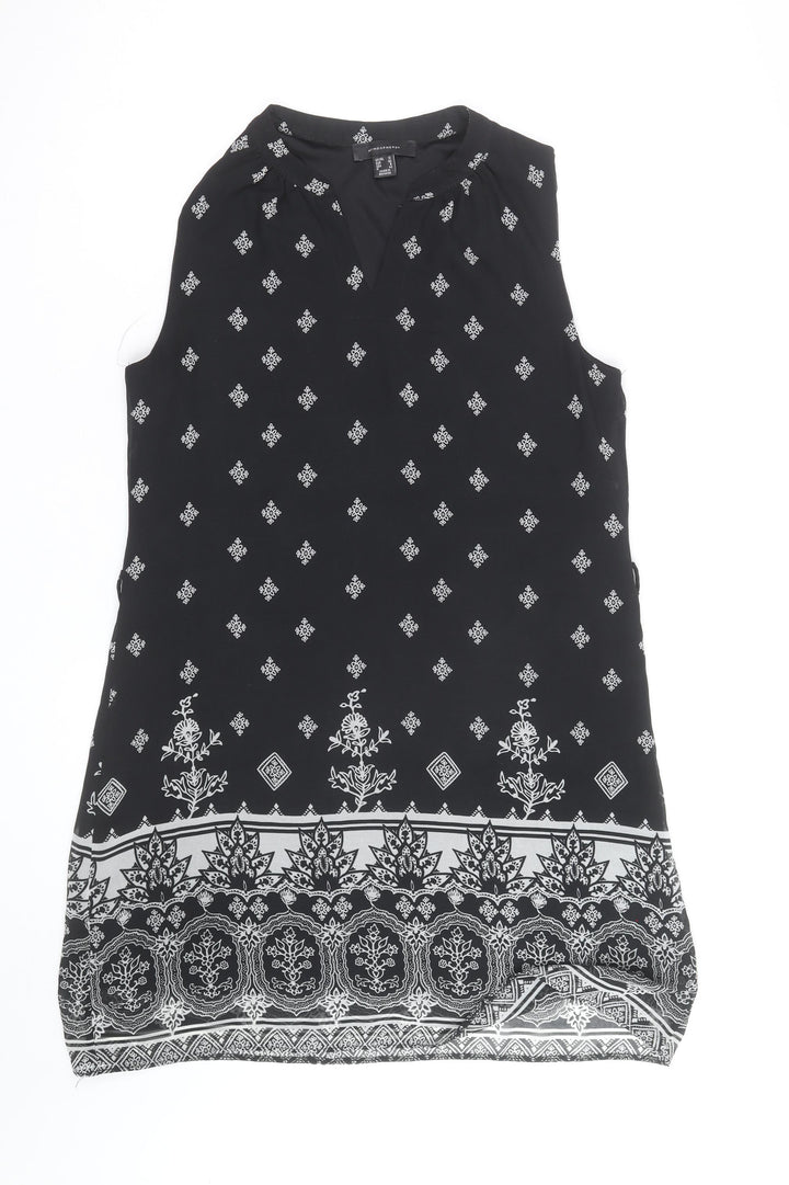 Atmosphere Women Black Viscose Sleeveless Shift Dress Size 12
