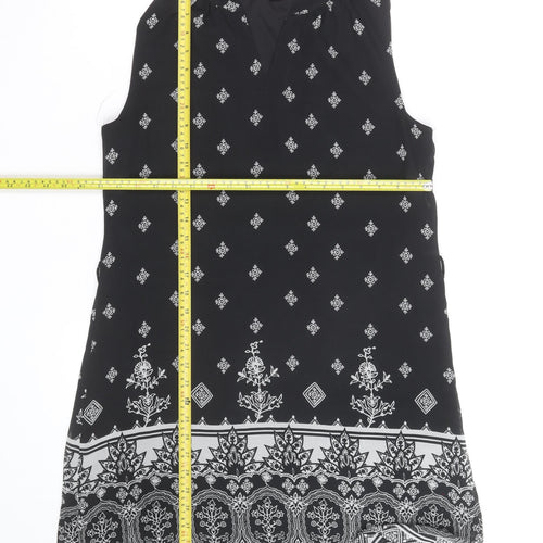 Atmosphere Women Black Viscose Sleeveless Shift Dress Size 12