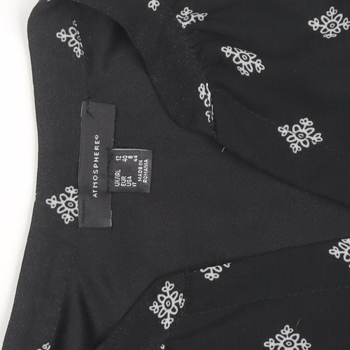 Atmosphere Women Black Viscose Sleeveless Shift Dress Size 12