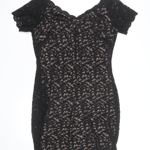 George Women’s Black Lace Bodycon Dress Size 16 Party Knee Length