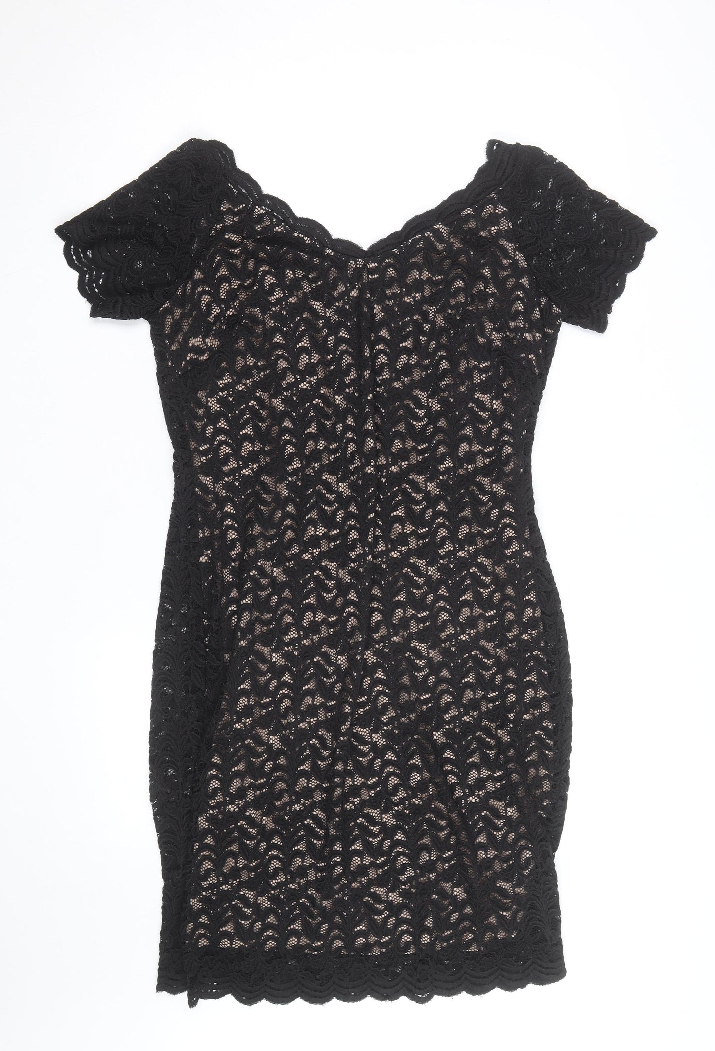 George Women’s Black Lace Bodycon Dress Size 16 Party Knee Length