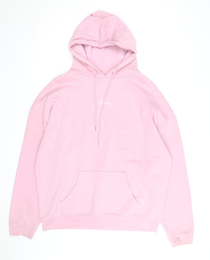Bench Mens Pink Pullover Hoodie Size XL Cotton Blend Fleece Lined