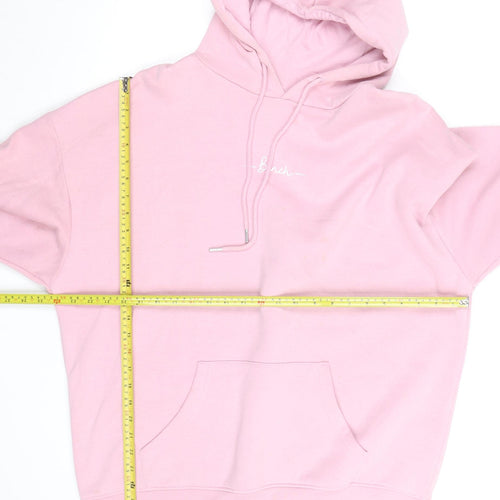 Bench Mens Pink Pullover Hoodie Size XL Cotton Blend Fleece Lined