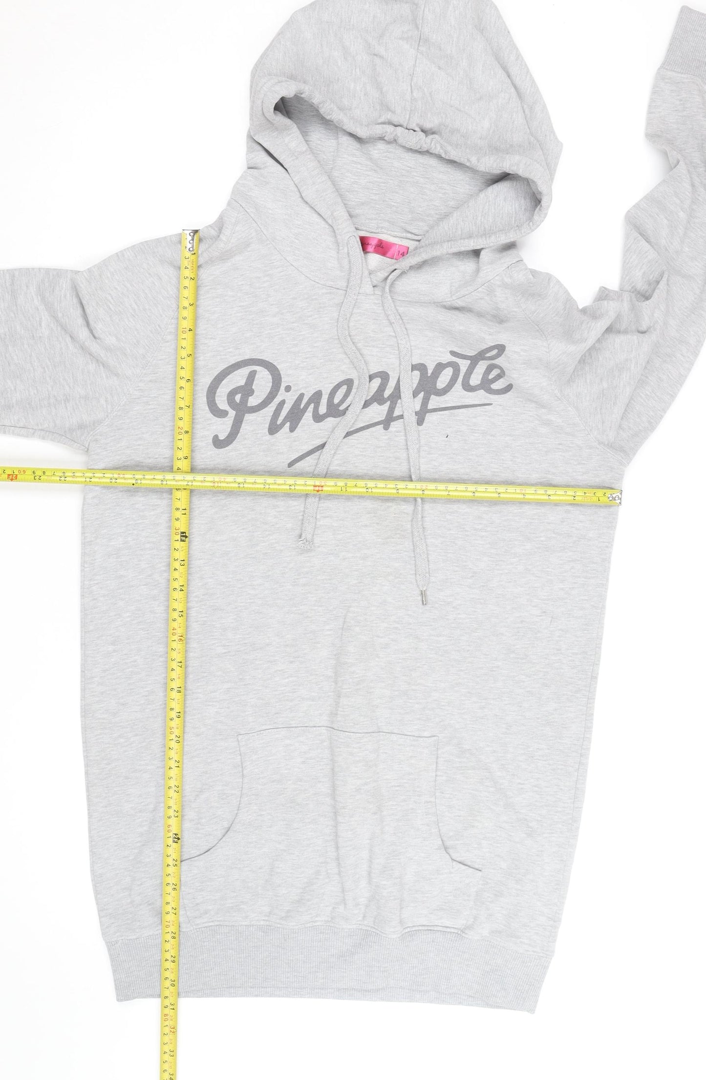 Pineapple Womens Grey Hooded Pullover Hoodie Size 14