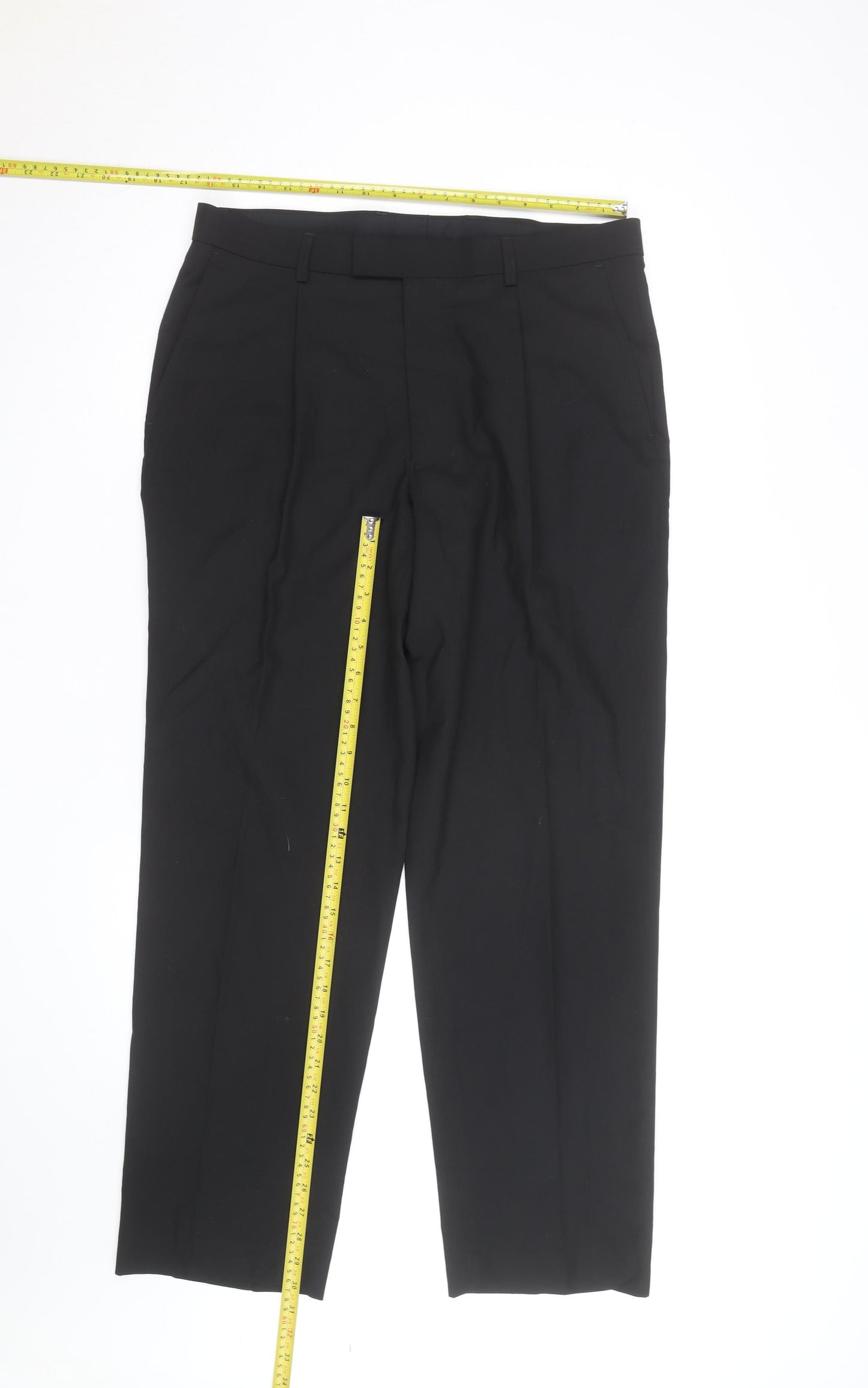 Marks and Spencer Men’s Black Regular Fit Dress Pants 34W 29L