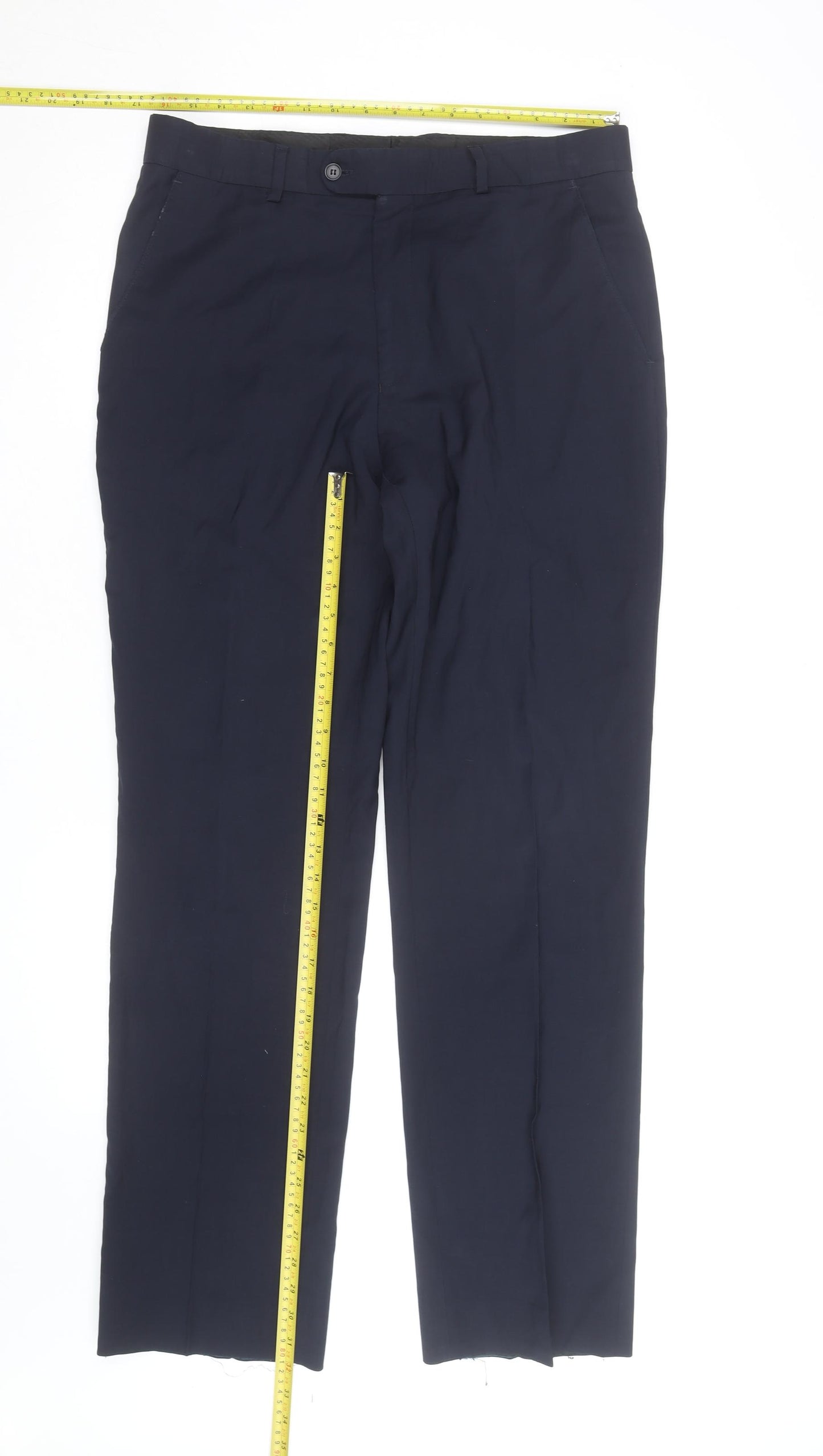 J. Banks Men's Navy Regular Fit Dress Pants 34x30