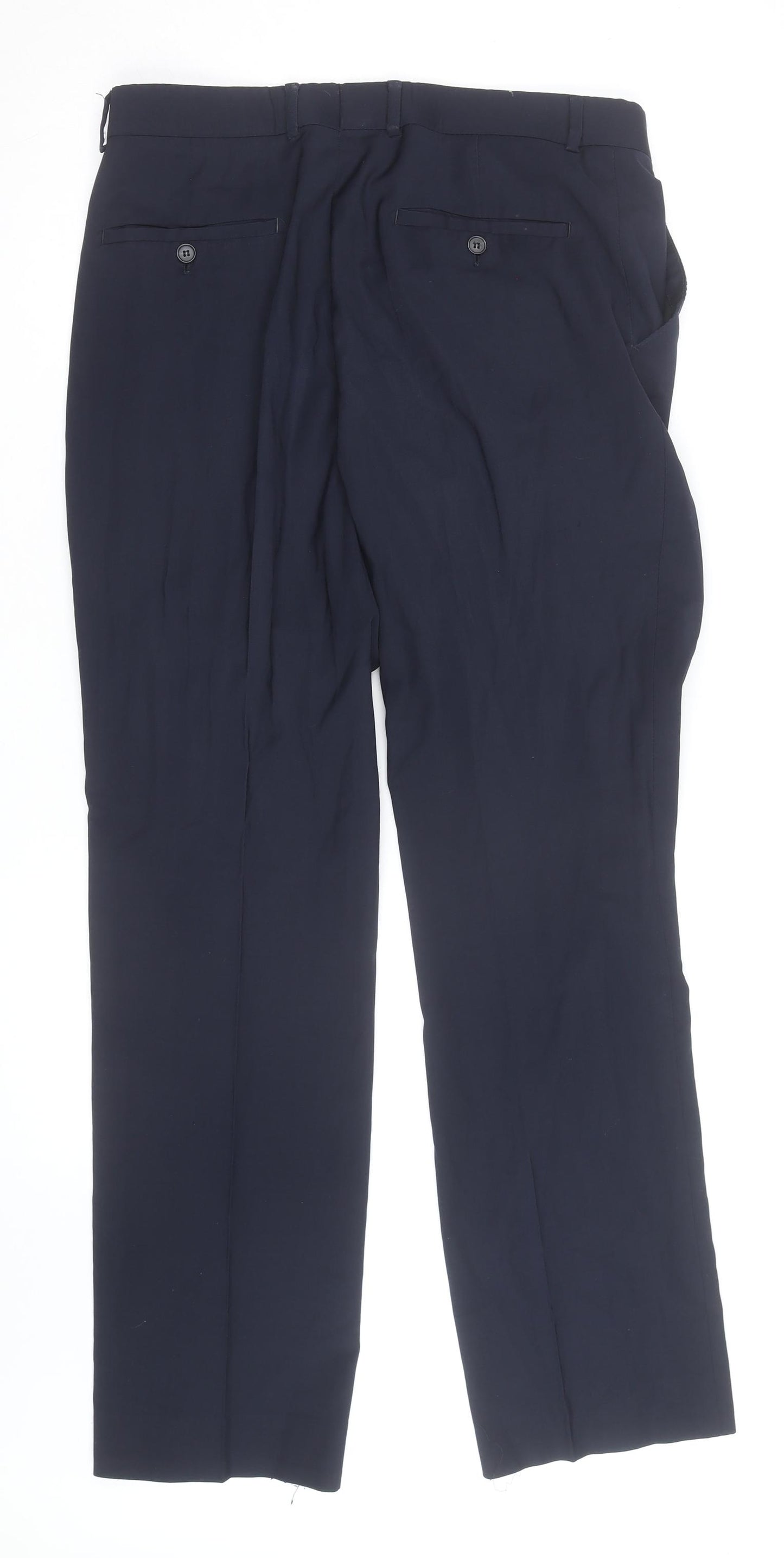 J. Banks Men's Navy Regular Fit Dress Pants 34x30