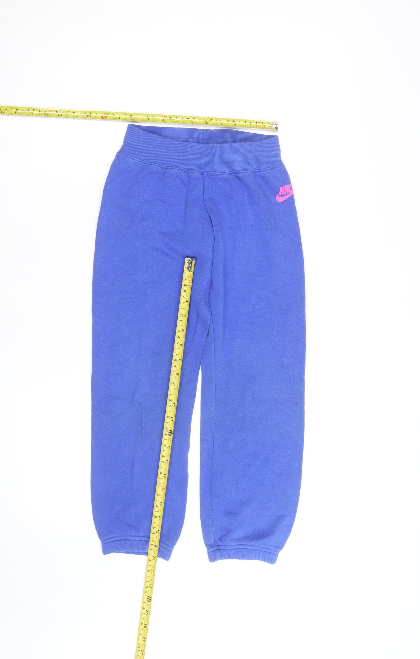 Nike Girls Blue Sweatpants Jogger Style Size S Elastic Waist Activewear