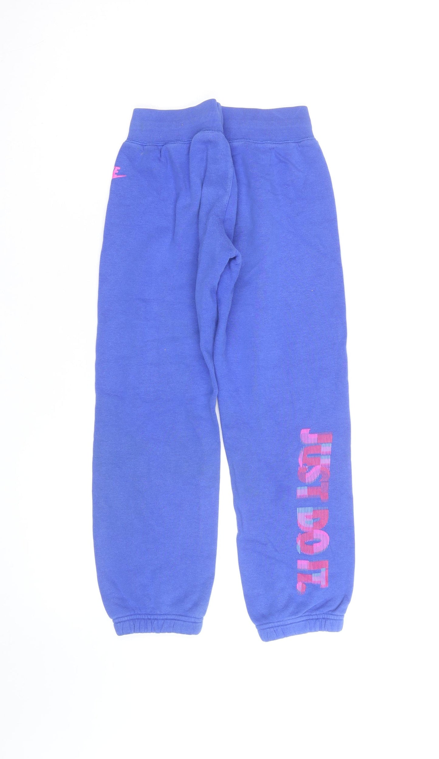 Nike Girls Blue Sweatpants Jogger Style Size S Elastic Waist Activewear