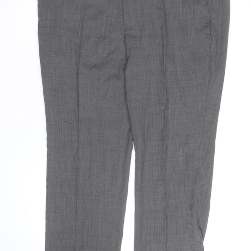 Marks and Spencer Men's Grey Wool Blend Dress Pants 36x32 Classic Fit