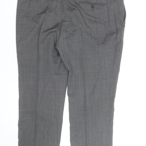 Marks and Spencer Men's Grey Wool Blend Dress Pants 36x32 Classic Fit
