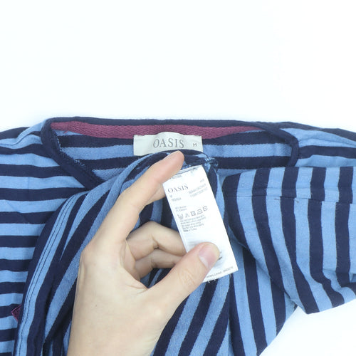 Oasis Unisex Adults Blue Striped LOVE Long Sleeve Cotton Top M