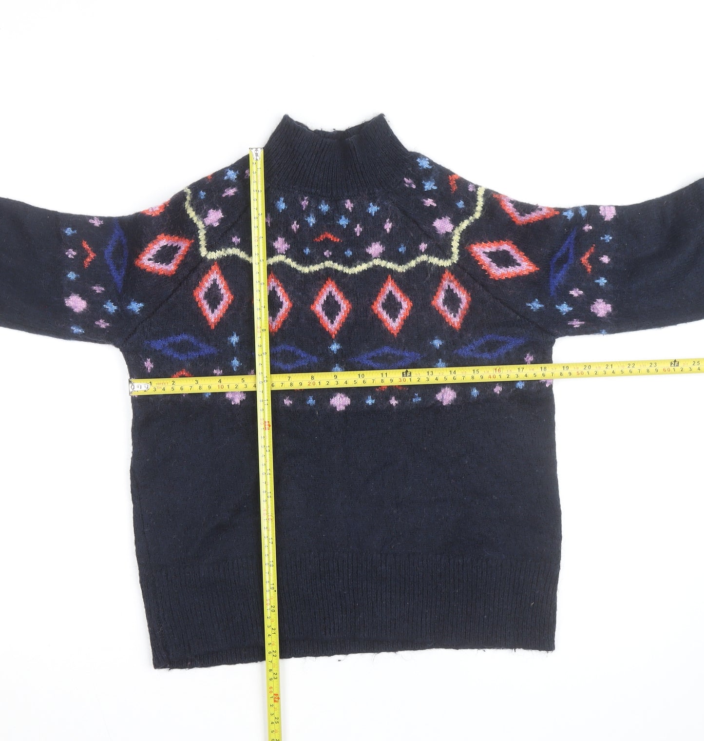 Marks and Spencer Women’s Blue Fair Isle Wool Jumper Size S