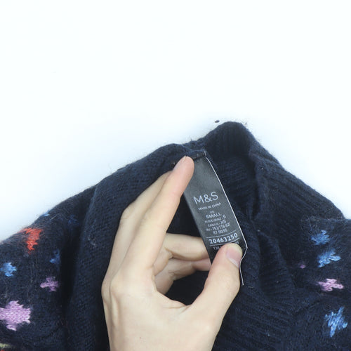 Marks and Spencer Women’s Blue Fair Isle Wool Jumper Size S
