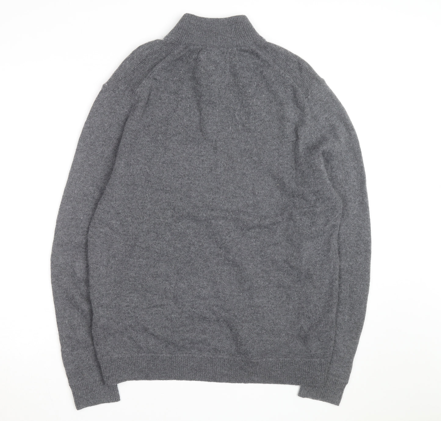 Superdry Men's Grey XL 1/4 Zip High Neck Jumper