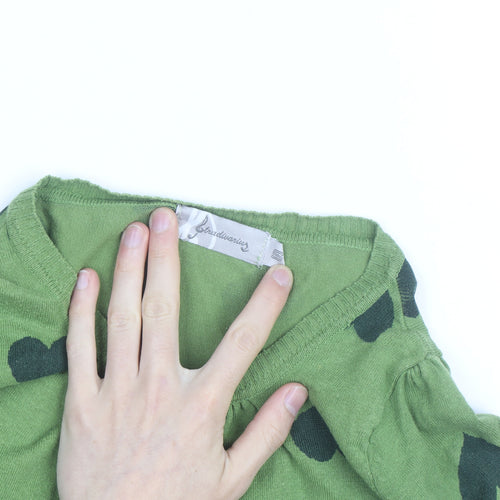 Stradivarius Womens Green Heart Print Cardigan Size S