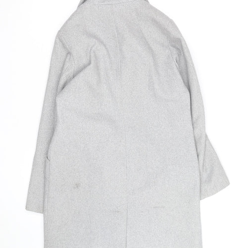 George Women's Grey Size 10 Long Wool Blend Overcoat