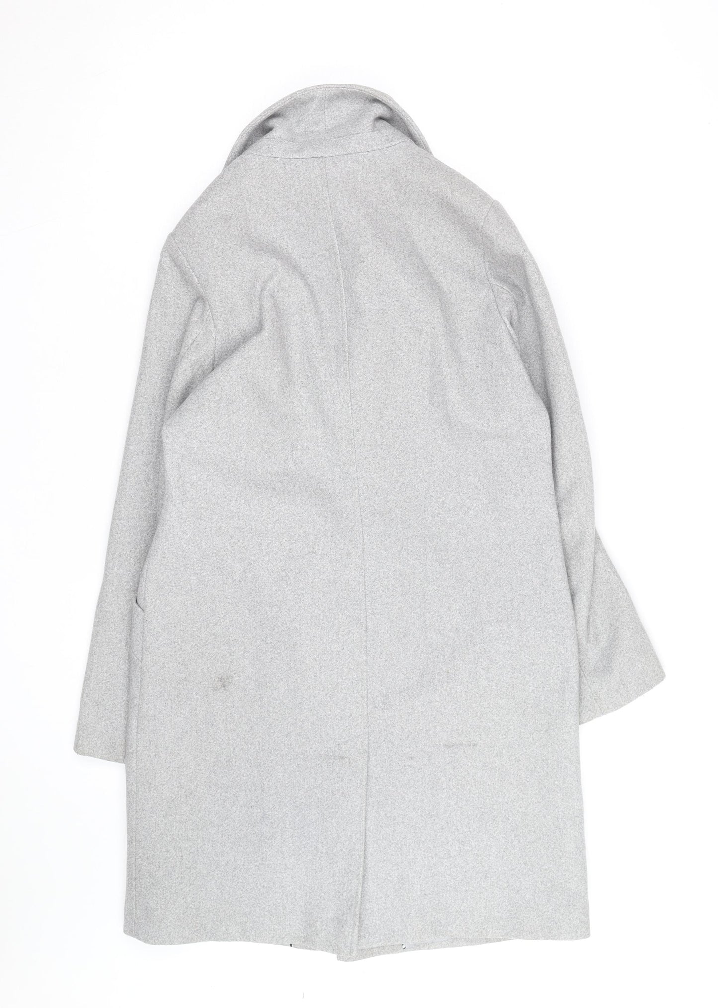 George Women's Grey Size 10 Long Wool Blend Overcoat