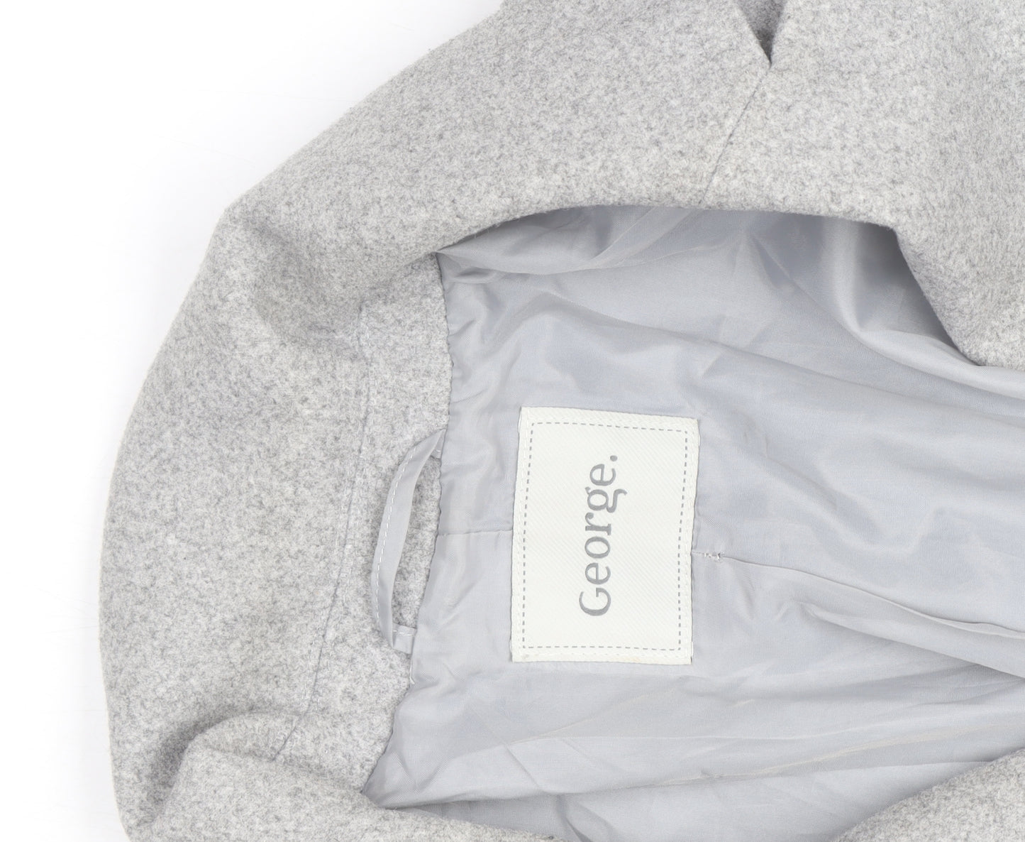 George Women's Grey Size 10 Long Wool Blend Overcoat