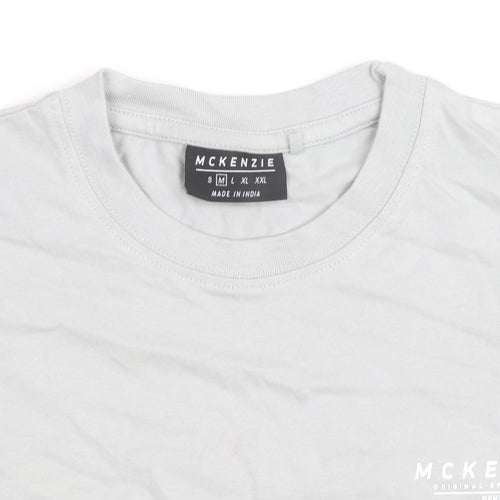 McKenzie Men's Grey Cotton Crew Neck Short Sleeve T-Shirt Size M