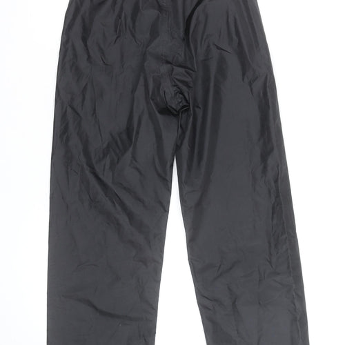 Regatta Boys Black Waterproof Rain Trousers 11-12 Years Lightweight Elastic Waist