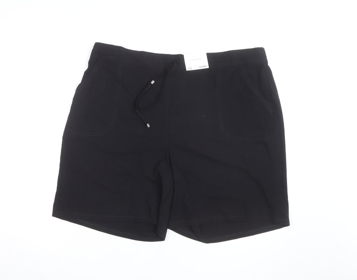 Papaya Women’s Black Chino Shorts Size 20 Drawstring Stretch Casual