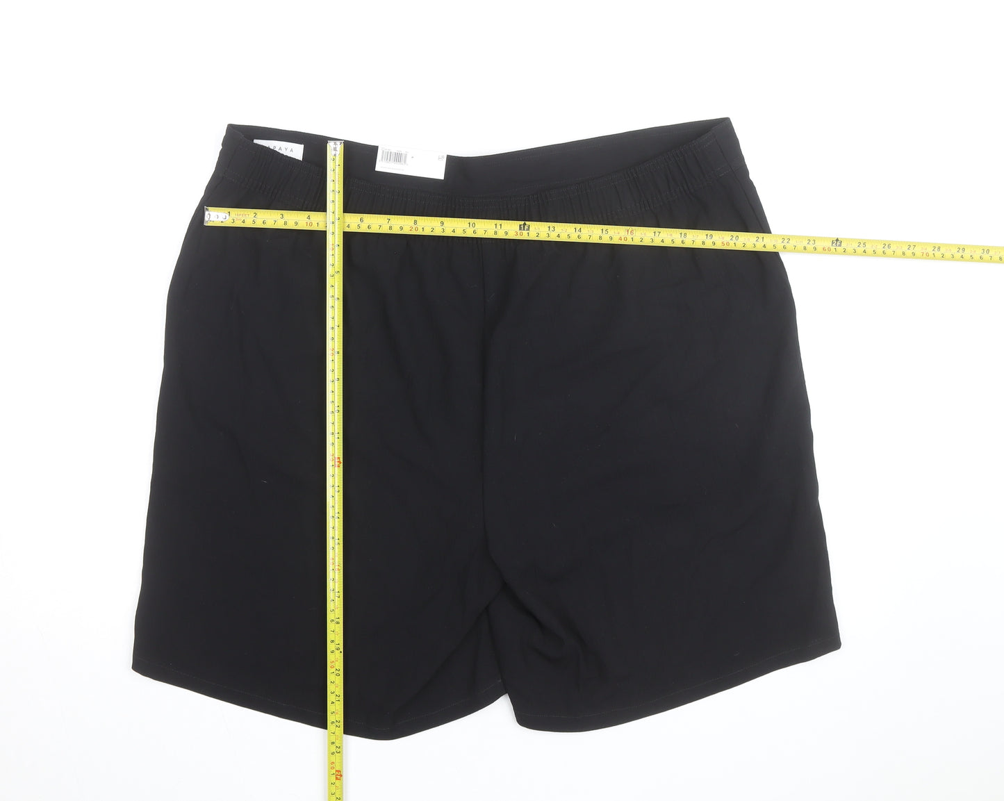 Papaya Women’s Black Chino Shorts Size 20 Drawstring Stretch Casual