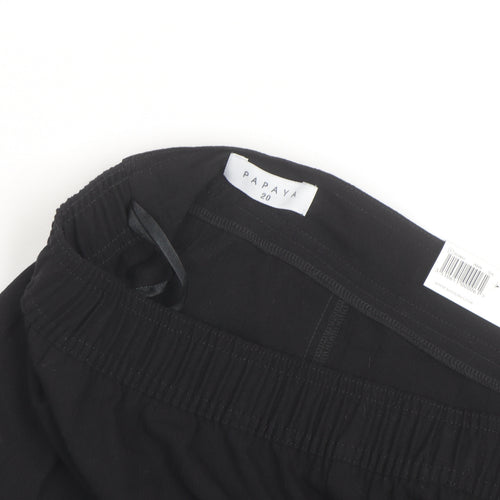 Papaya Women’s Black Chino Shorts Size 20 Drawstring Stretch Casual