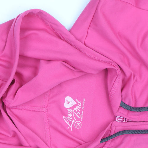 Liver Bird Womens Pink Full Zip Hoodie Size 14 LFC Logo Hooded Sweatshirt