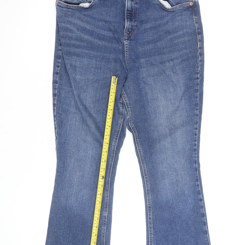 F&F Women Blue Bootcut Jeans Size 14 Regular Mid Rise Denim