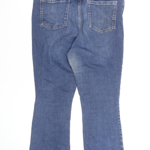 F&F Women Blue Bootcut Jeans Size 14 Regular Mid Rise Denim
