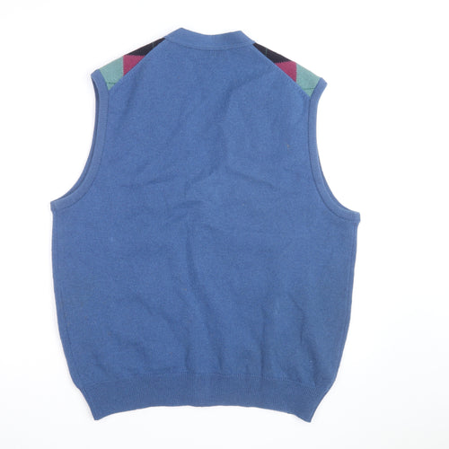 Pringle of Scotland Men's Multicoloured Wool Argyle Sleeveless Vest M