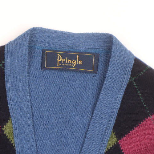Pringle of Scotland Men's Multicoloured Wool Argyle Sleeveless Vest M