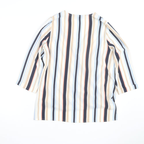 New Look Women’s Multicoloured Striped Wrap Blouse Size 10