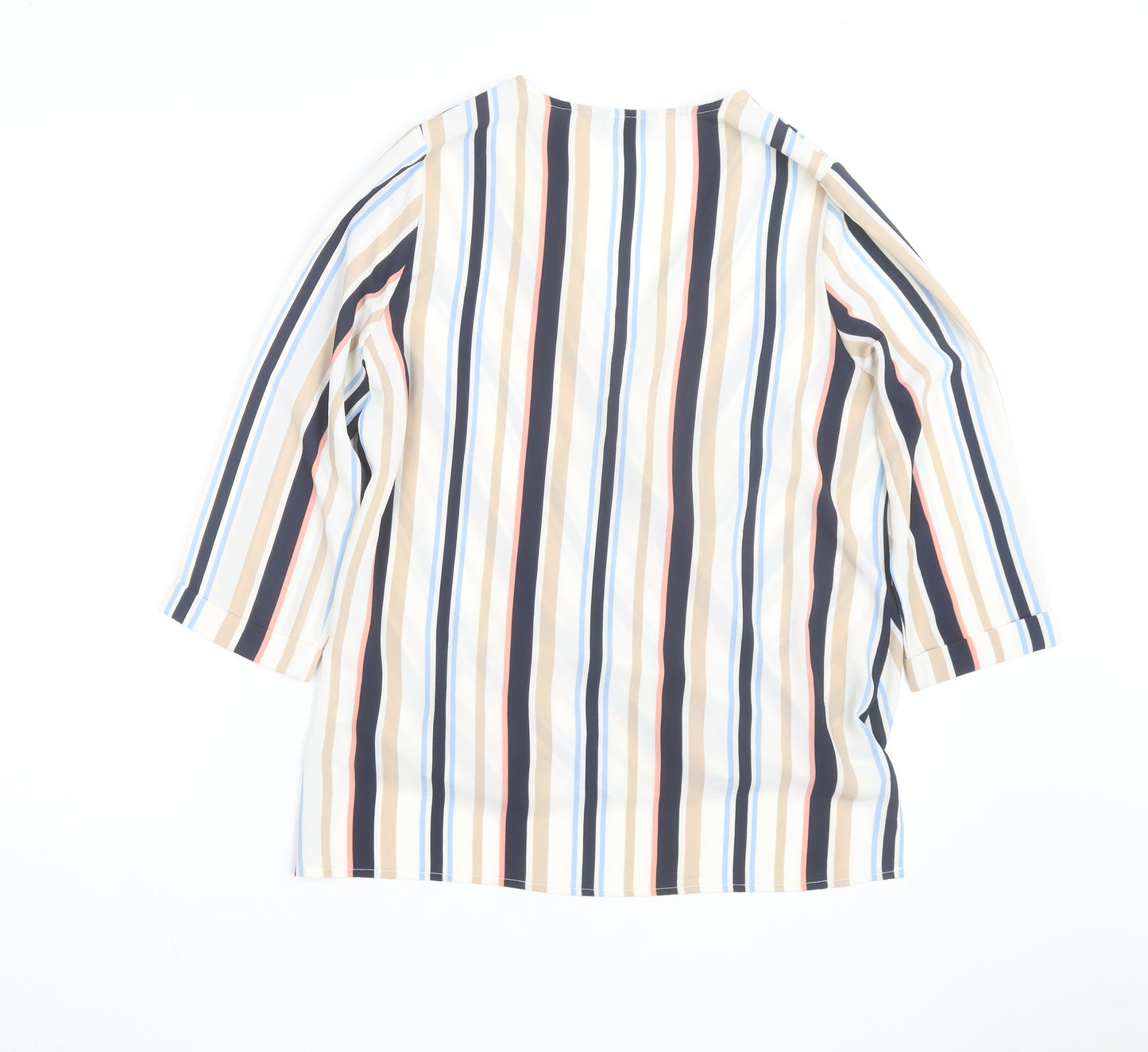 New Look Women’s Multicoloured Striped Wrap Blouse Size 10