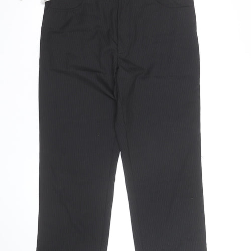 Peacocks Men's Black Pinstripe Chino Trousers Size S Regular Fit