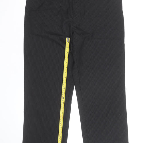 Peacocks Men's Black Pinstripe Chino Trousers Size S Regular Fit