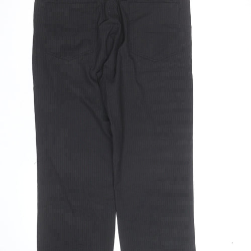 Peacocks Men's Black Pinstripe Chino Trousers Size S Regular Fit