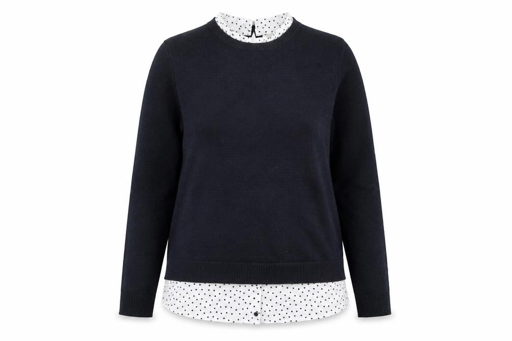 Front view of Monsoon Women's Black Crew Neck Knit Jumper M Classic Workwear